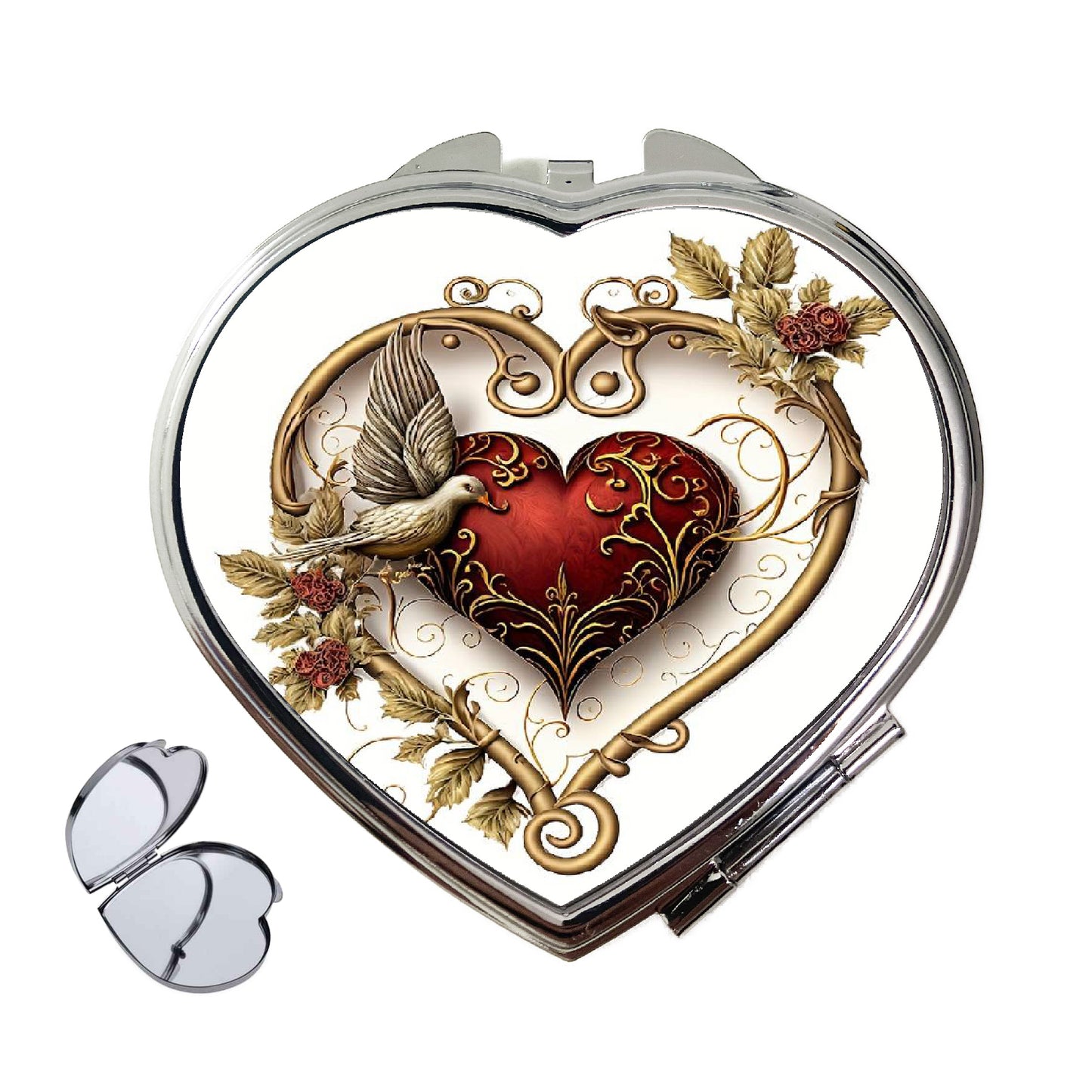 SZERELEM SZÍV ALAKÚ SMINK TÜKÖR