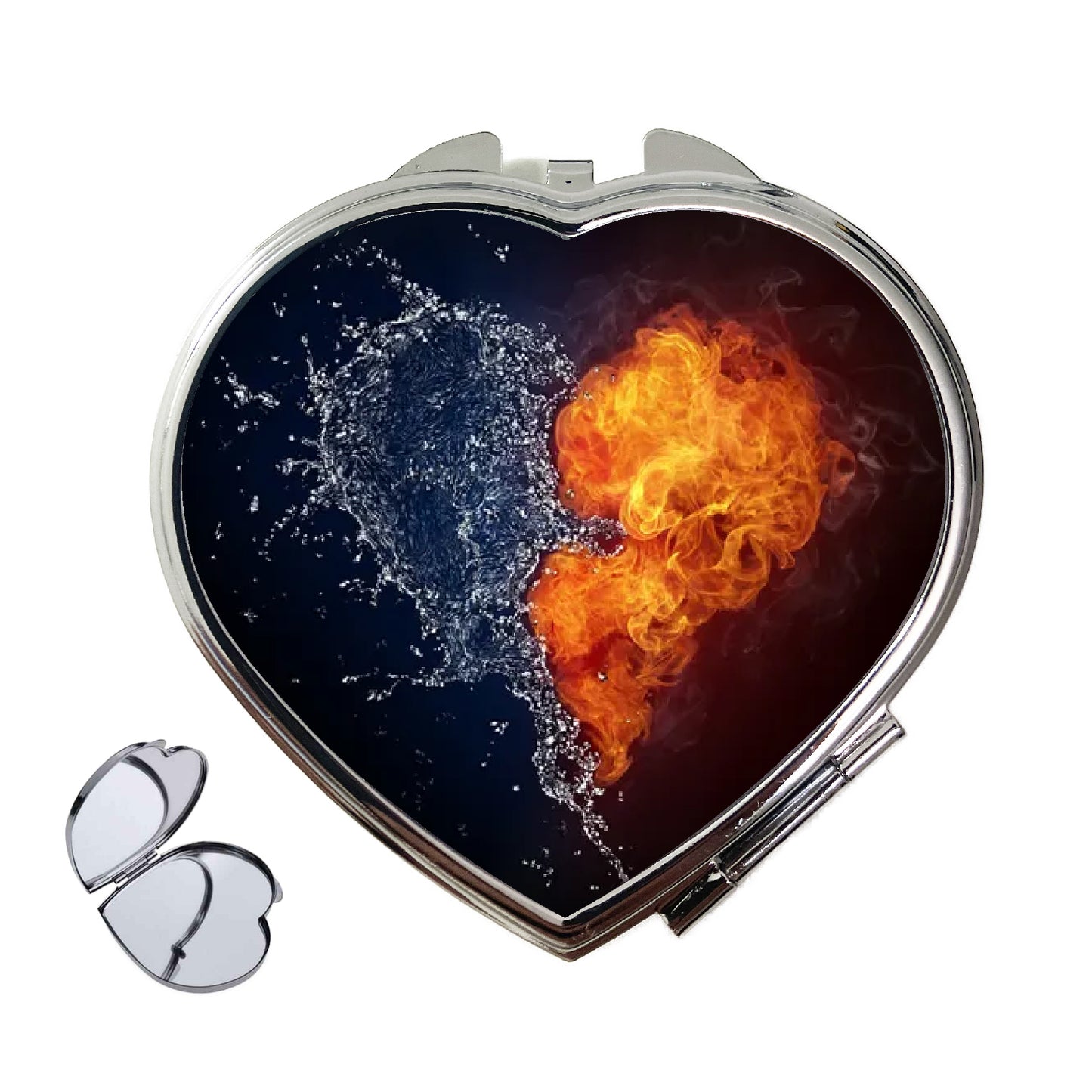 TŰZ ÉS VÍZ SZÍV ALAKÚ SMINK TÜKÖR