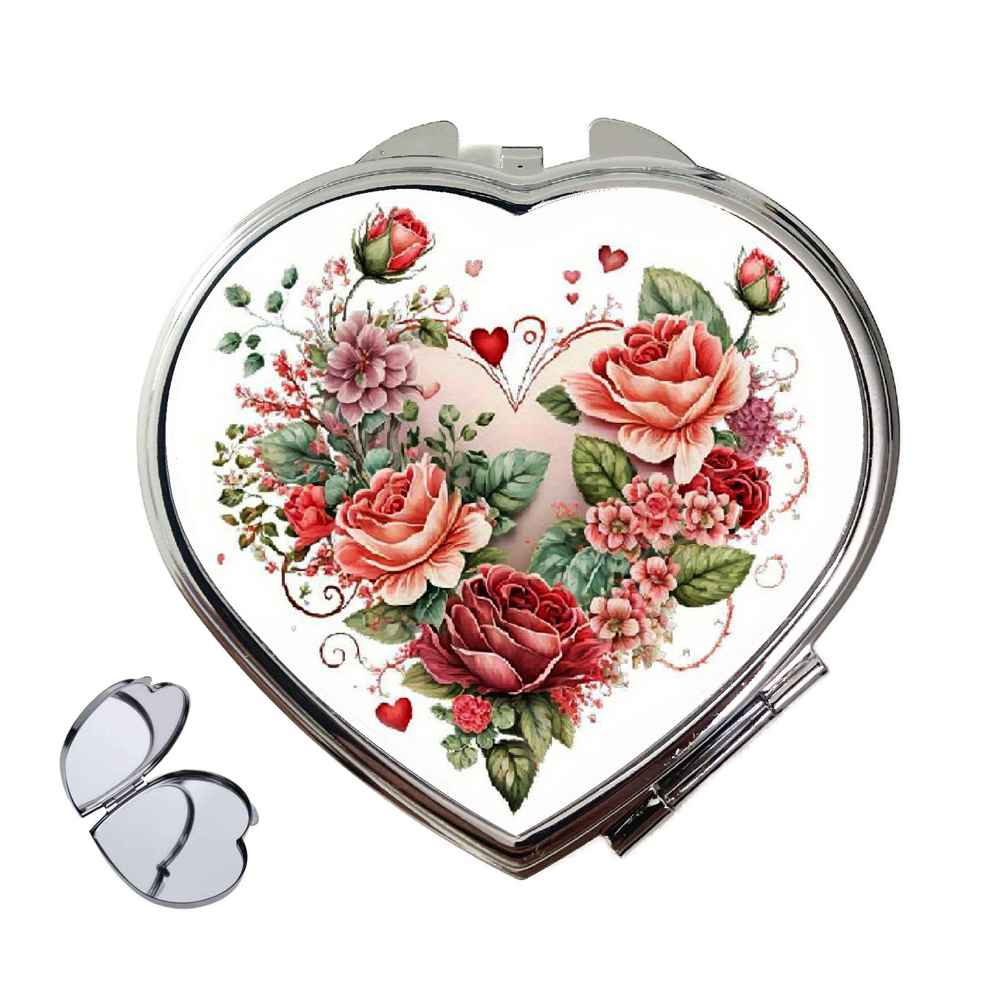 VIRÁGOK SZÍV ALAKÚ SMINK TÜKÖR