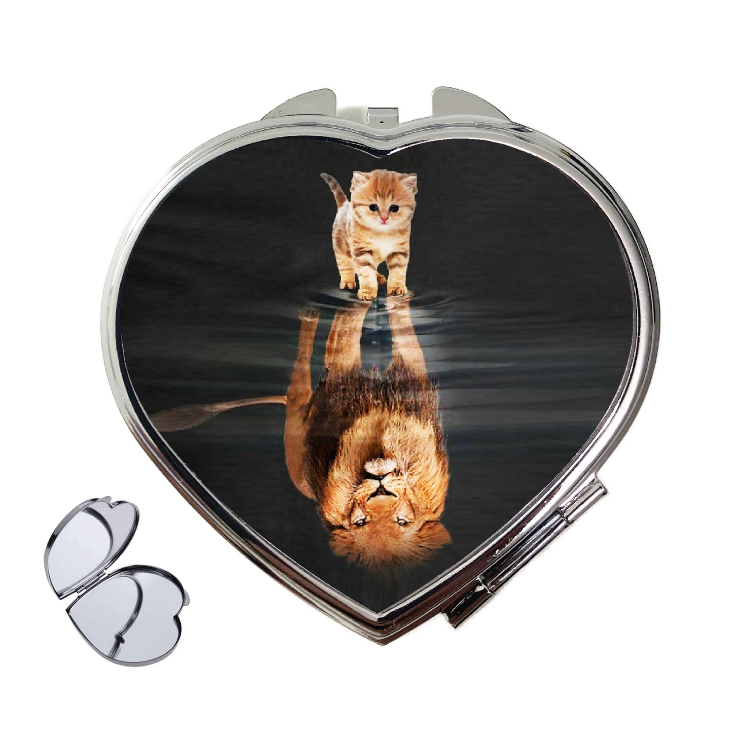 CICA ERŐ SZÍV ALAKÚ SMINK TÜKÖR