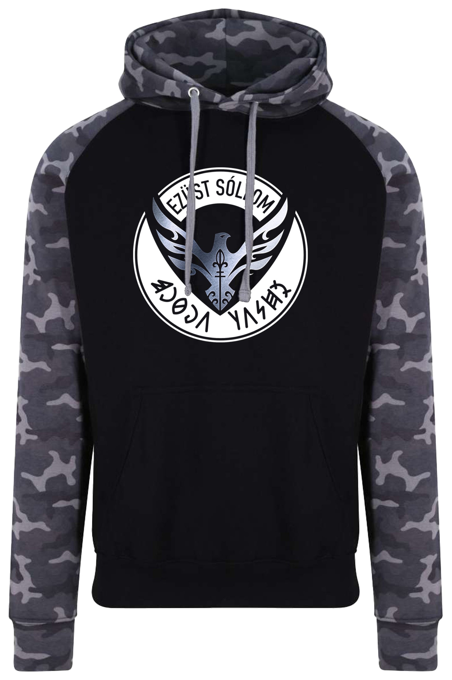 EZÜST SÓLYOM KAPUCNIS BELEBÚJÓS FÉRFI PULÓVER