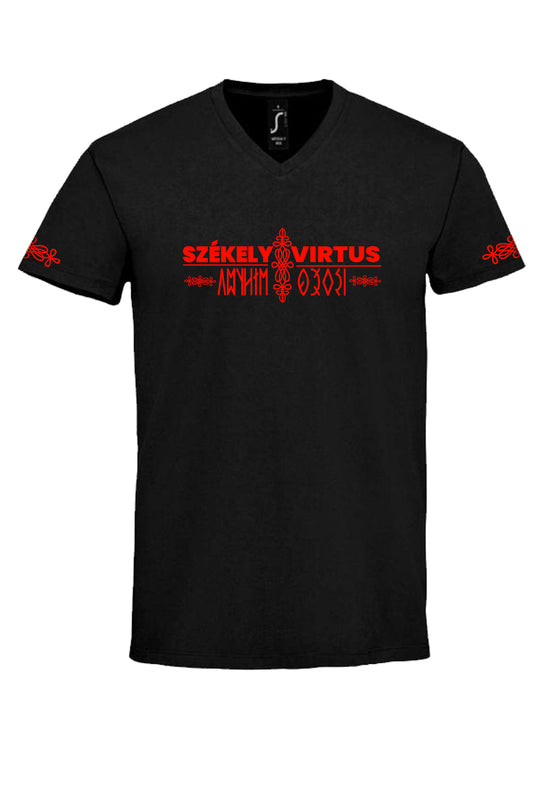 FÉRFI V-NYAKÚ SZÉKELY VIRTUS FELIRATOS MINTA 2