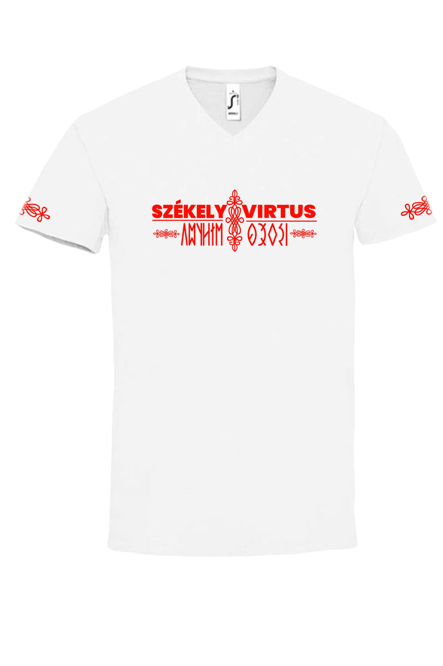 FÉRFI V-NYAKÚ SZÉKELY VIRTUS FELIRATOS MINTA 2