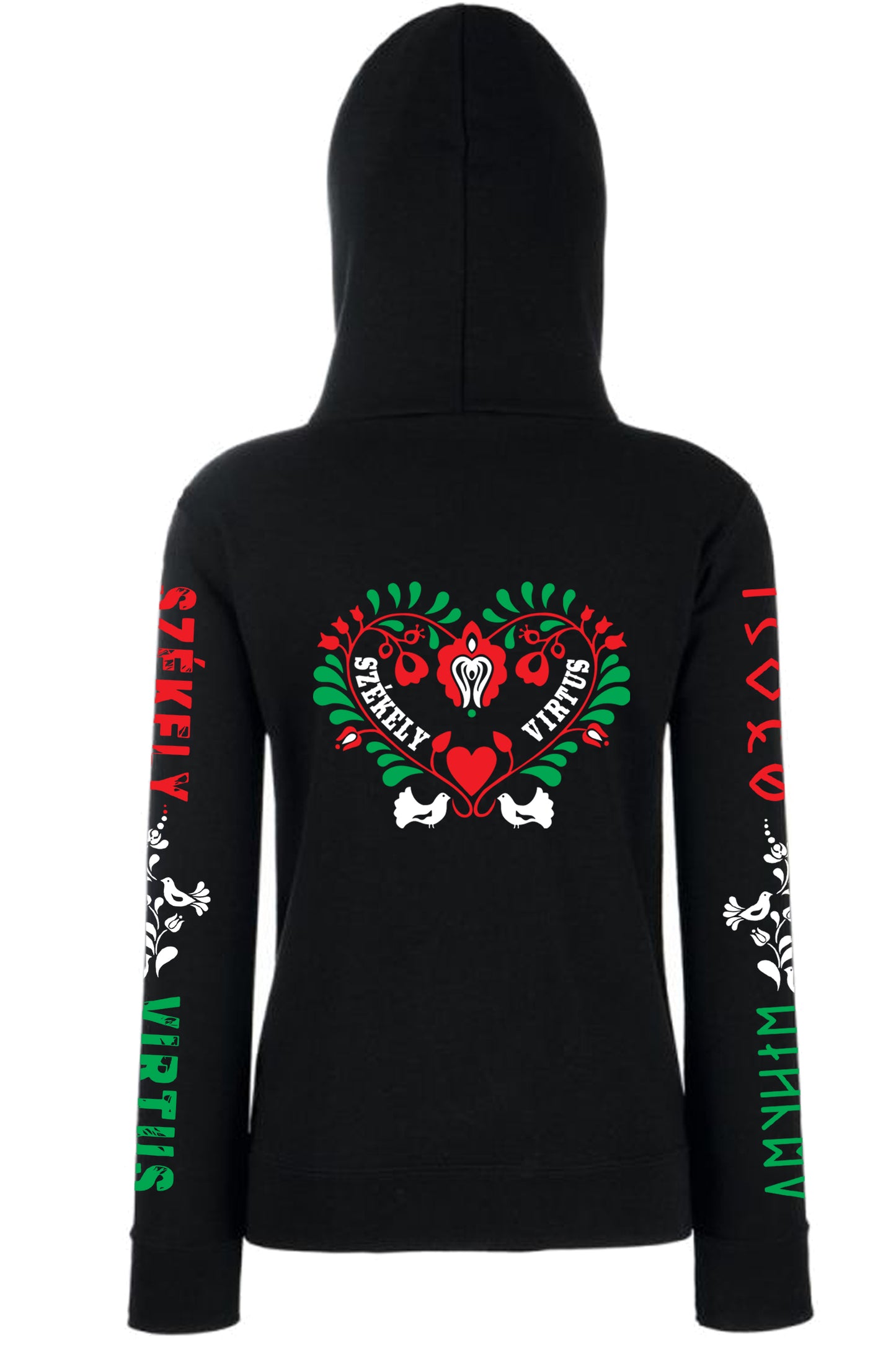 SZÍV TULIPÁN MINTÁS CIPZÁROS KAPUCNIS NŐI PULÓVER