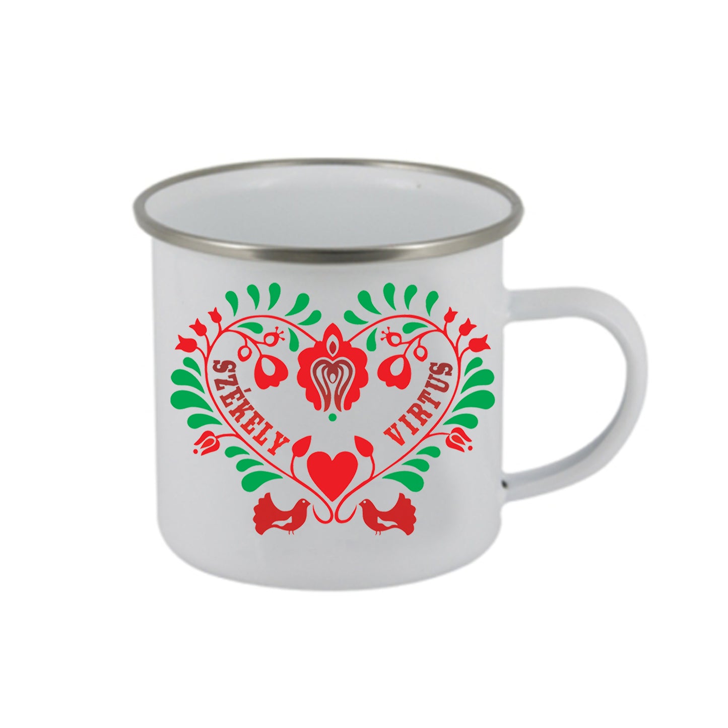 SZÍV TULIPÁN ZOMÁNCOZOTT FÉM BÖGRE