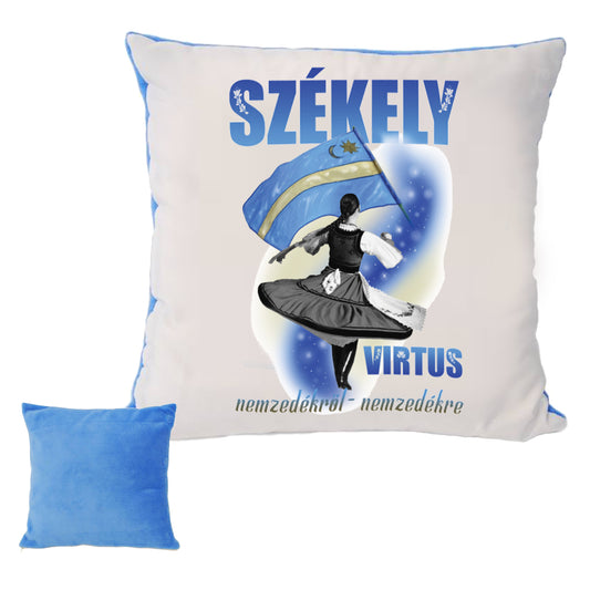 SZÉKELY TÁNCOS PÁRNAHUZAT PLÜSS HÁTOLDALLAL