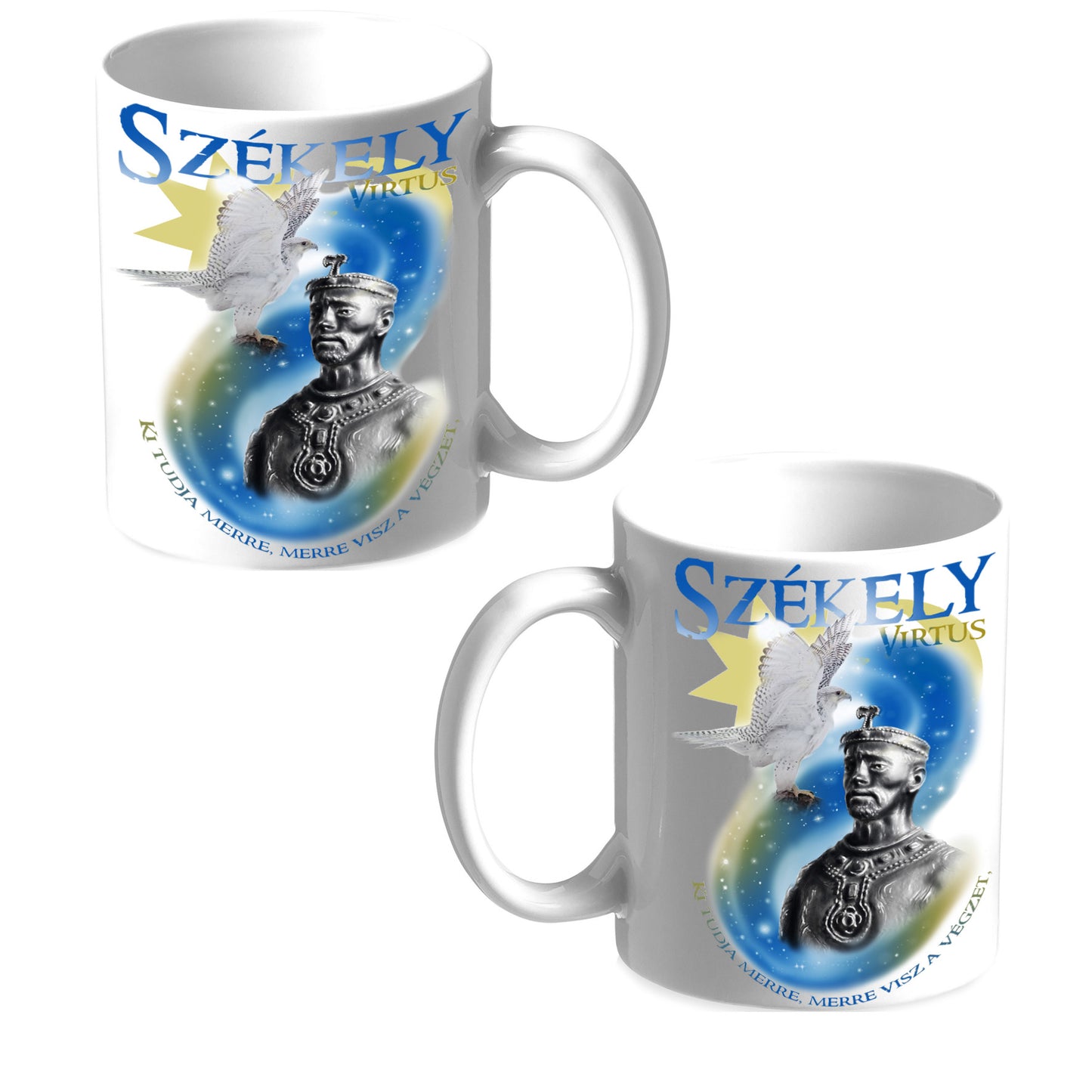 Fehér bögre 3dl Csaba Királyfi mintával