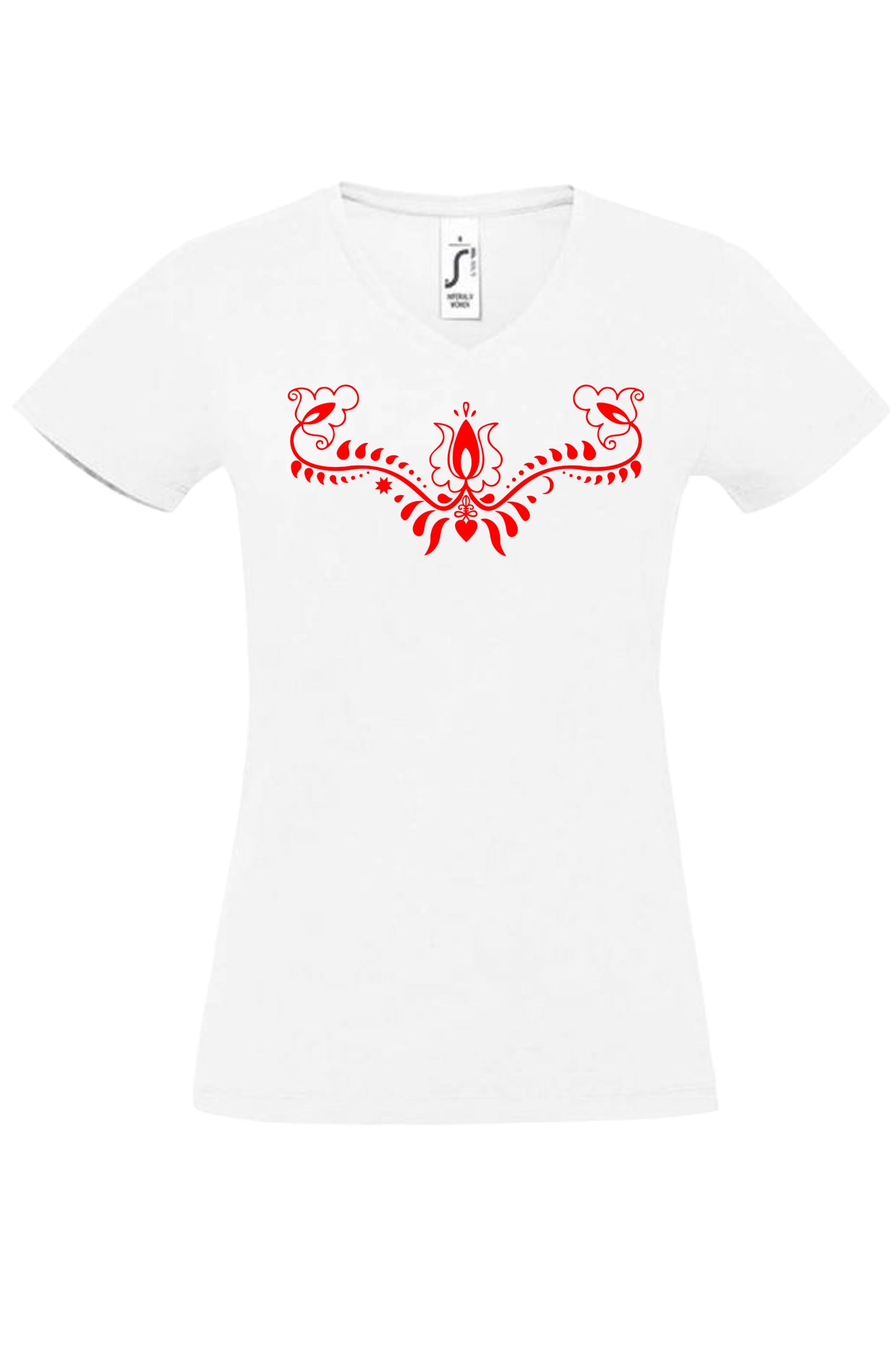 TRADICIONÁLIS TULIPÁN MINTA 5 NŐI V-NYAKÚ PÓLÓ