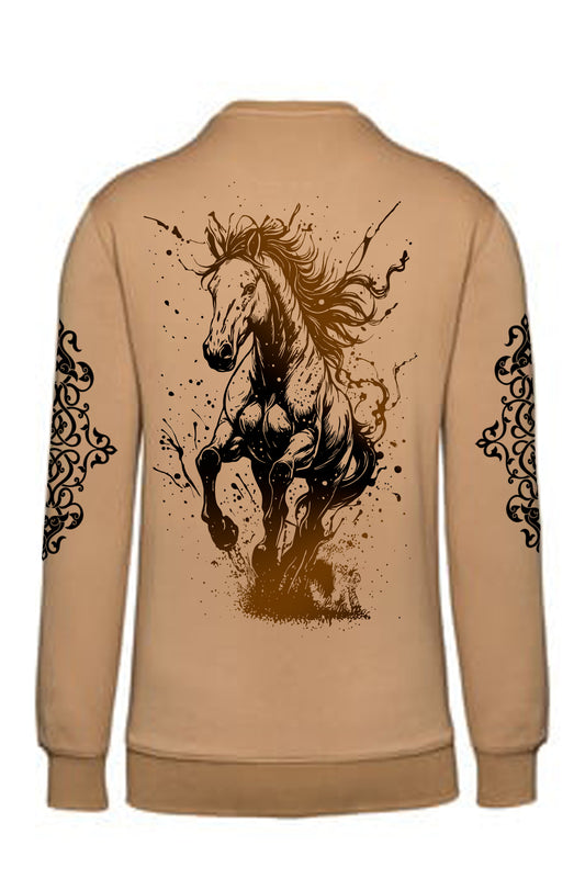 LIMITÁLT TERMÉK -  VÁGTATÓ LÓ UNISEX KONTRASZT ZSEBES PULÓVER