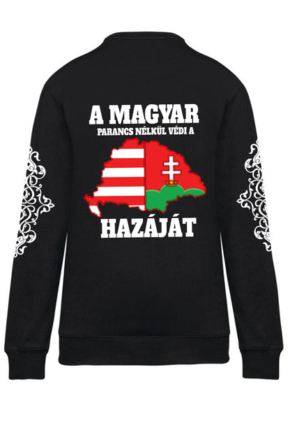 LIMITÁLT TERMÉK -  A MAGYAR PARANCS NÉLKÜL VÉDI A HAZÁJÁT 2 UNISEX KONTRASZT ZSEBES PULÓVER