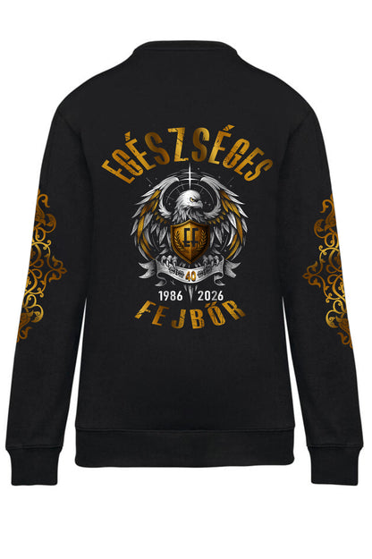 EGÉSZSÉGES FEJBŐR - 40 ÉVES JUBILEUMI UNISEX KONTRASZT ZSEBES PULÓVER