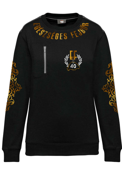 EGÉSZSÉGES FEJBŐR - 40 ÉVES JUBILEUMI UNISEX KONTRASZT ZSEBES PULÓVER
