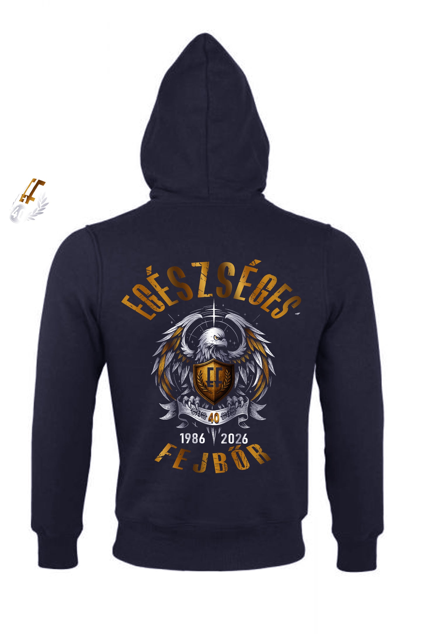 EGÉSZSÉGES FEJBŐR - 40 ÉVES JUBILEUMI SHERPA BÉLÉSŰ KAPUCNI CIPZÁROS FÉRFI PULÓVER