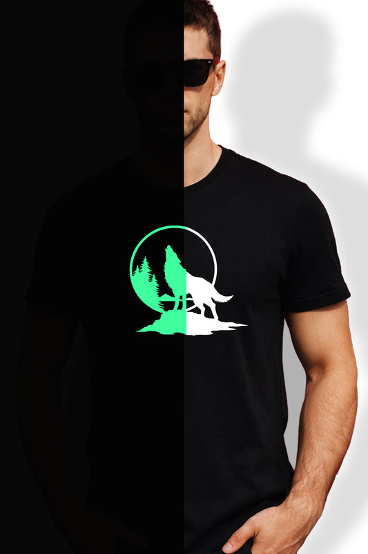 SÖTÉTBEN VILÁGÍTÓ FARKAS HOLDAL FÉRFI ÉS NŐI PÓLÓ