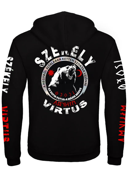 MEDVE TELEMINTÁS KAPUCNIS CIPZÁROS FÉRFI PULÓVER