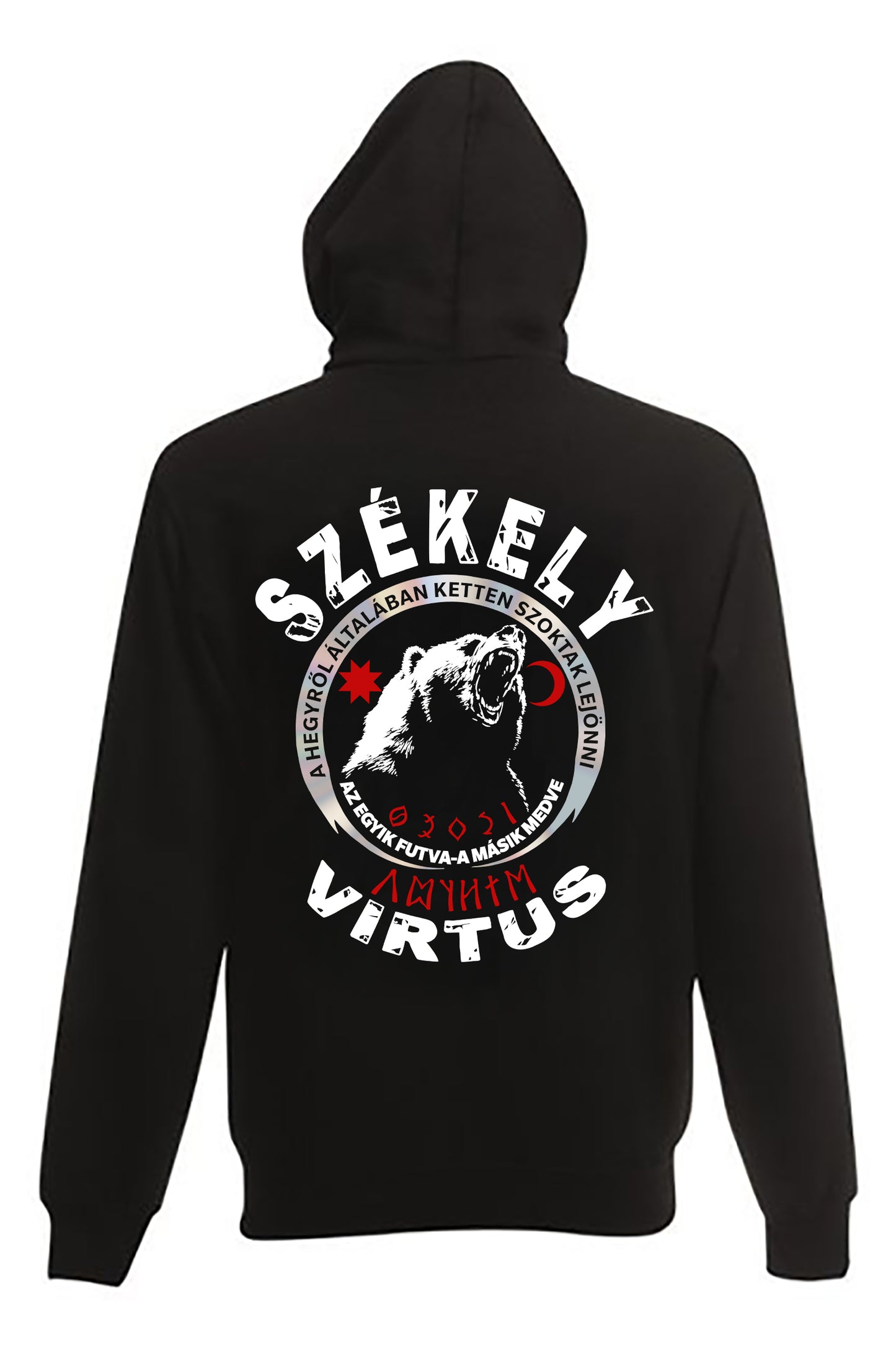 MEDVE MINTÁS KAPUCNIS CIPZÁROS FÉRFI PULÓVER