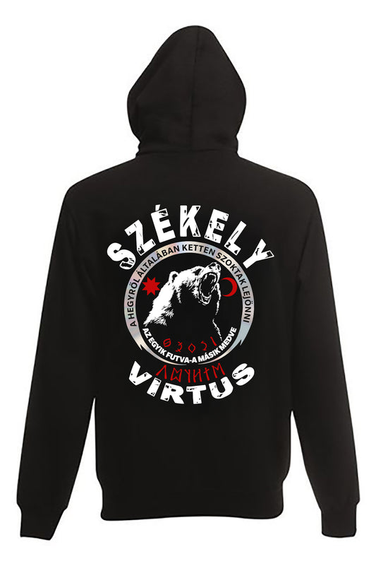 MEDVE MINTÁS KAPUCNIS CIPZÁROS FÉRFI PULÓVER