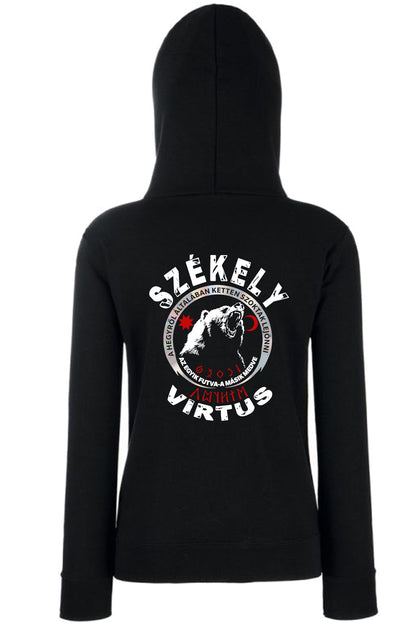 MEDVE MINTÁS KAPUCNIS CIPZÁROS NŐI PULÓVER