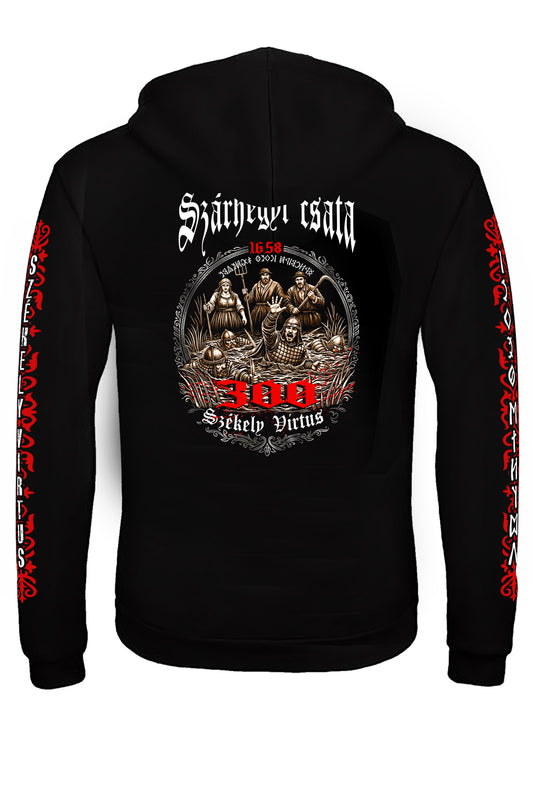 1658-A SZÁRHEGYI CSATA EMLÉKÉRE-KAPUCNIS CIPZÁROS FÉRFI PULÓVER