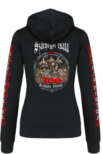 1658-A SZÁRHEGYI CSATA EMLÉKÉRE KAPUCNIS CIPZÁROS NŐI PULÓVER