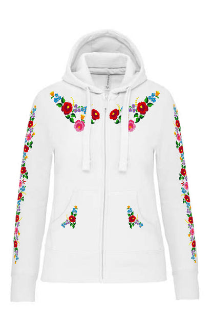 KALOCSAI TELEMINTÁS KAPUCNIS CIPZÁROS NŐI PULÓVER