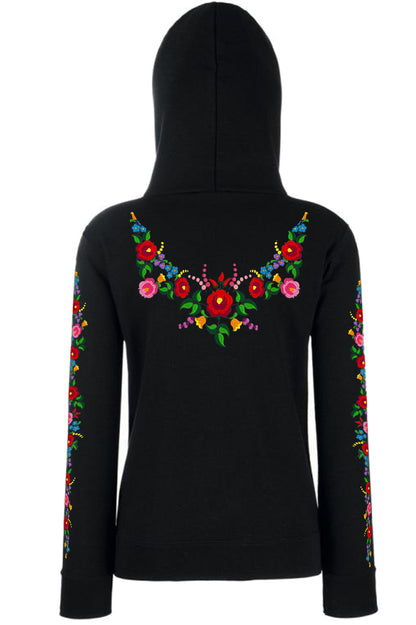 KALOCSAI TELEMINTÁS KAPUCNIS CIPZÁROS NŐI PULÓVER