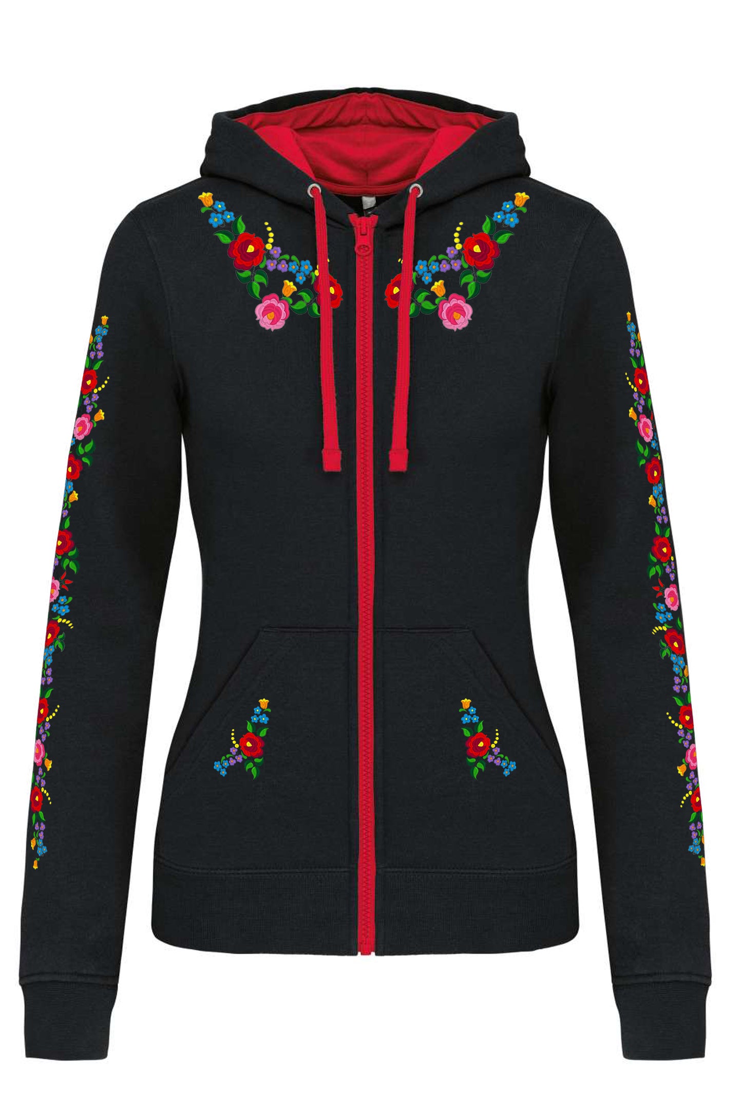 KALOCSAI TELEMINTÁS KAPUCNIS CIPZÁROS NŐI PULÓVER